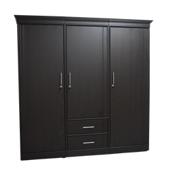 Show details for 3 Unit Wardrobe - Dark Brown Picture of 3 Unit Wardrobe - Dark Brown