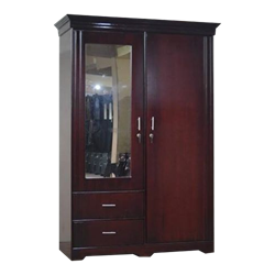 Show details for 2 Door Wardrobe (Mahogany Color) Picture of 2 Door Wardrobe (Mahogany Color)