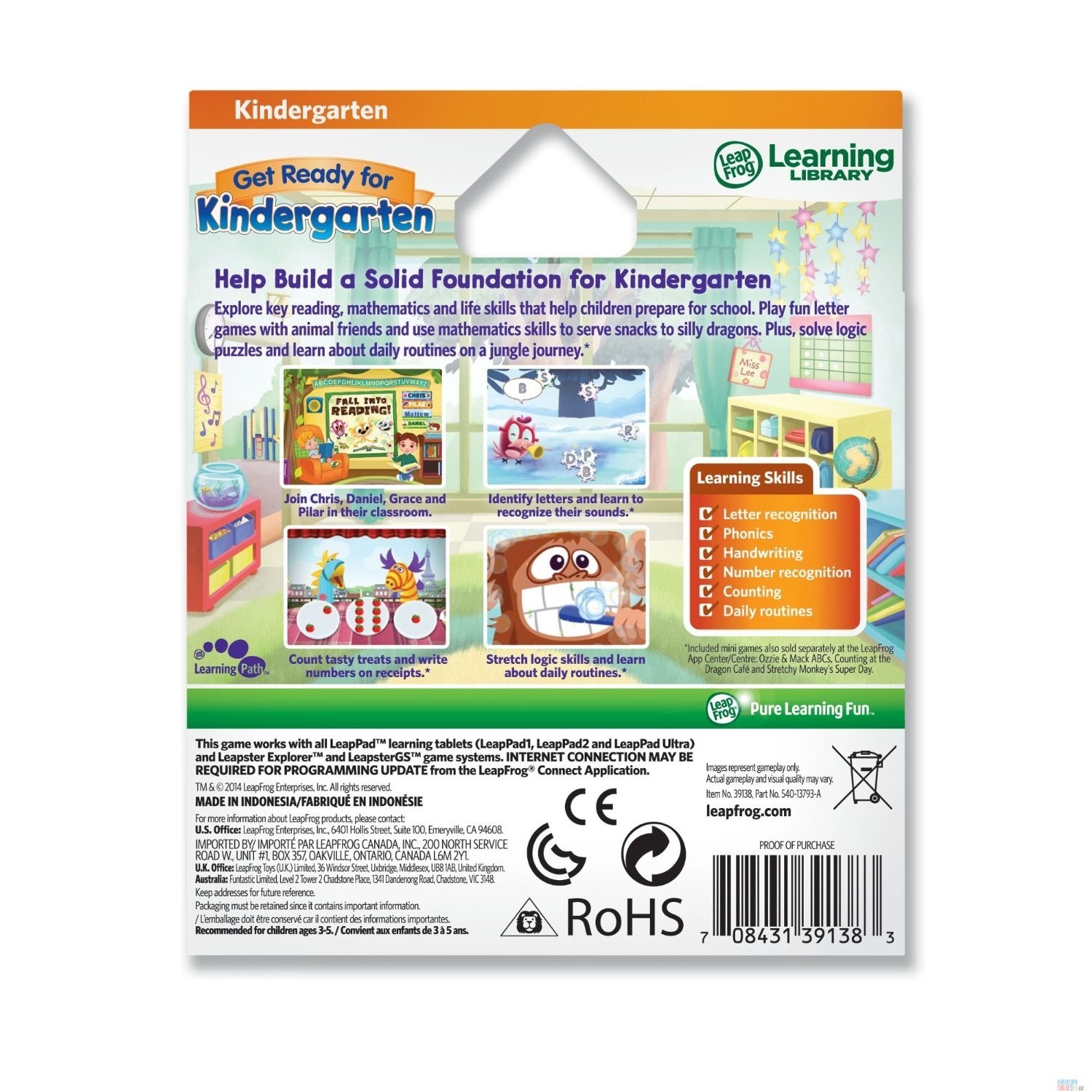 Leapfrog Learning Game Get Ready For Kindergarten Learning Game Pack Lakmart