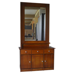 Picture of Dressing table with full cupboard set - Teak color