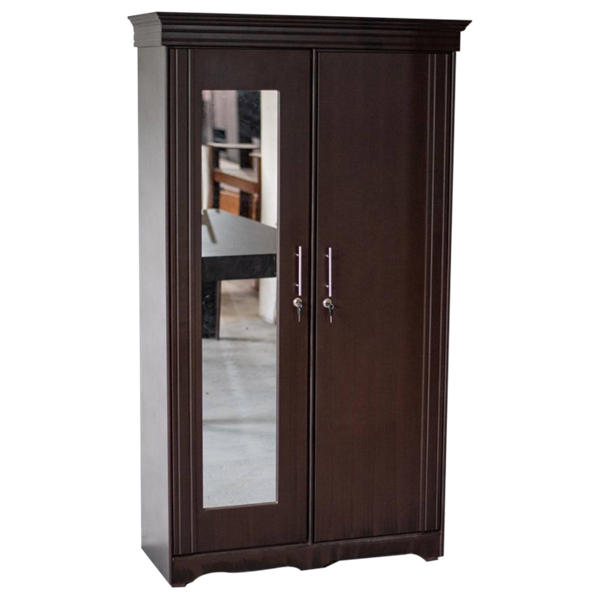 Picture of 2 Door Wardrobe with Mirror - Brown