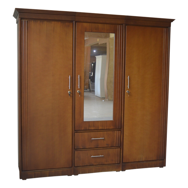 Picture of 3 Unit Wardrobe with Mirror - Brown