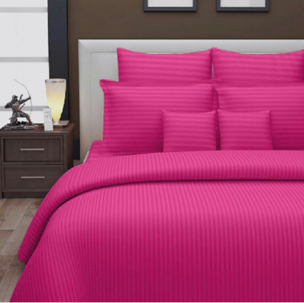 Picture of Self Striped Bed Sheet (Hot Pink color)