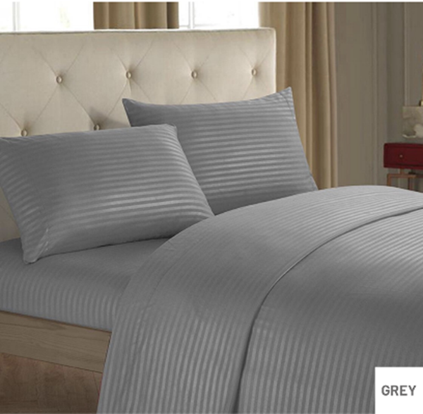 Picture of Self Striped Bed Sheet (Grey color)