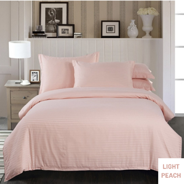 Picture of Self Striped Bed Sheet (Light Peach color)