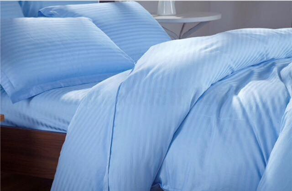 Picture of Self Striped Bed Sheet (Sky Blue color)