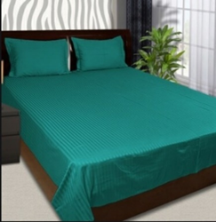Picture of Self Striped Bed Sheet (Jade Green color)