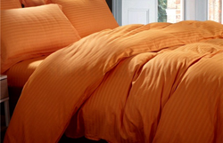 Picture of Self Striped Bed Sheet (Orange color)