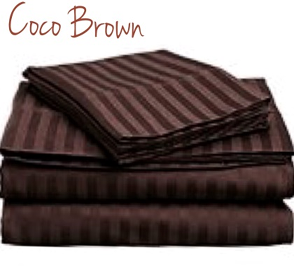 Picture of Self Striped Bed Sheet (Coco Brown color)
