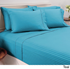 Picture of Self Striped Bed Sheet (Turqouise Blue color), Picture 1