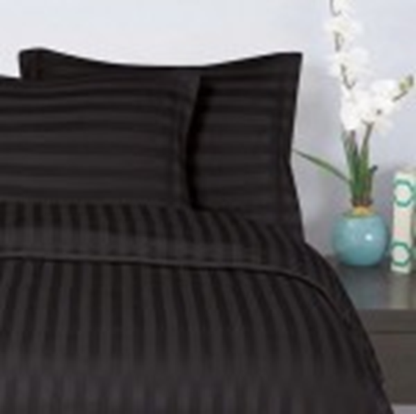 Picture of Self Striped Bed Sheet (Charcoal Grey color)